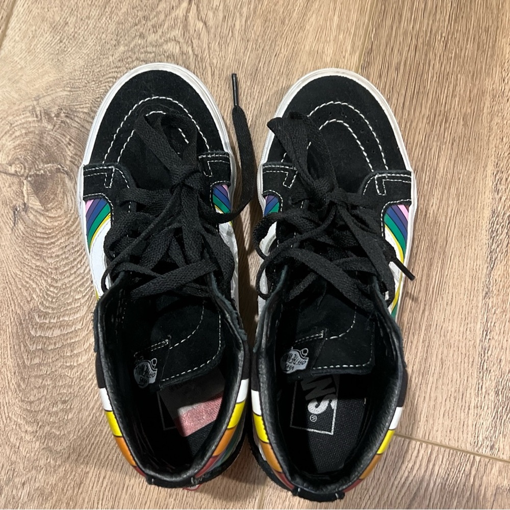 Vans men’s 4.5 womens 6 unisex kids Black Multicolor High-Top Sneakers - Picture 6 of 9